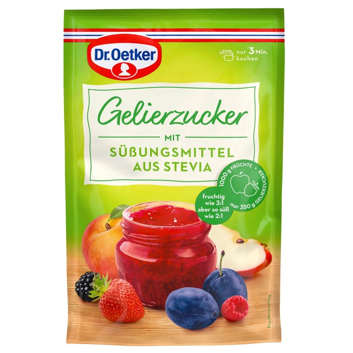 Dr. Oetker Gelierzucker mit Süßungsmittel aus Stevia 350g /12.3oz