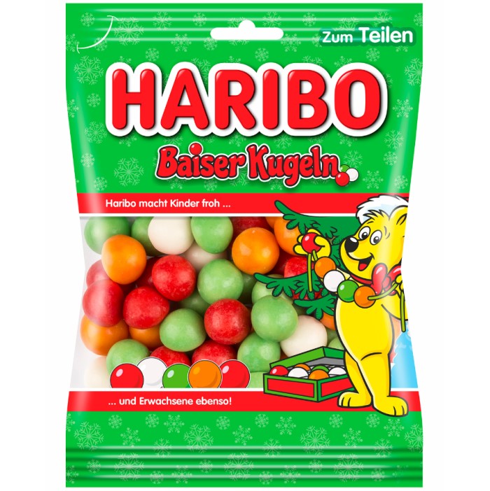 Haribo Baiser Kugeln Schaumzucker-Dragees Weihnachtsedition 175g