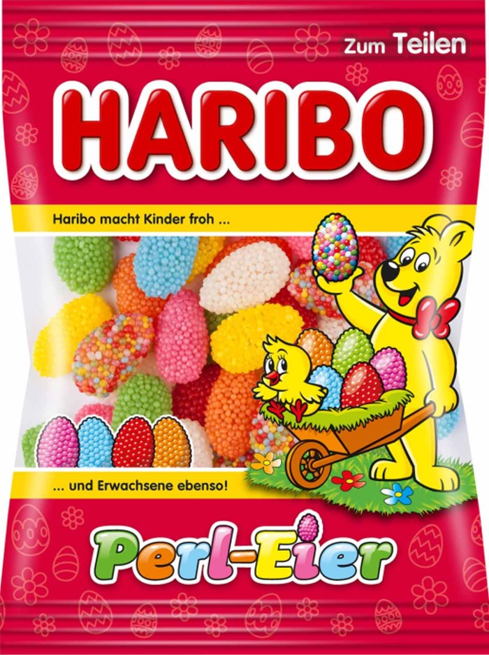 Haribo Perl-Eier Halbeier aus Gelee mit Zuckerperlen Osteredition 200g