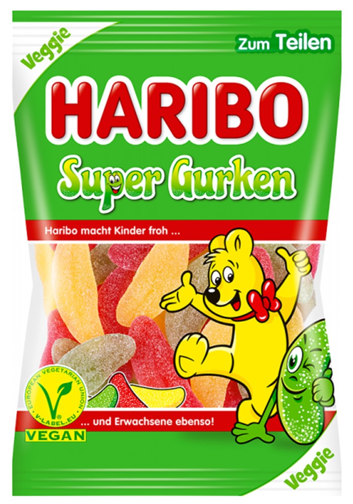 HARIBO Super Gurken veganes Fruchtgummi 175g