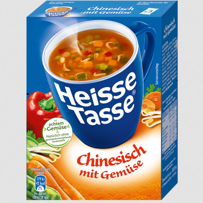 Erasco Heisse Tasse Chinesische Gemüse Suppe