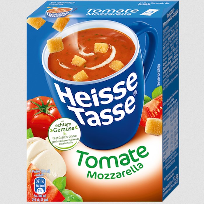 Erasco Heisse Tasse Tomate Mozzarella Creme Suppe