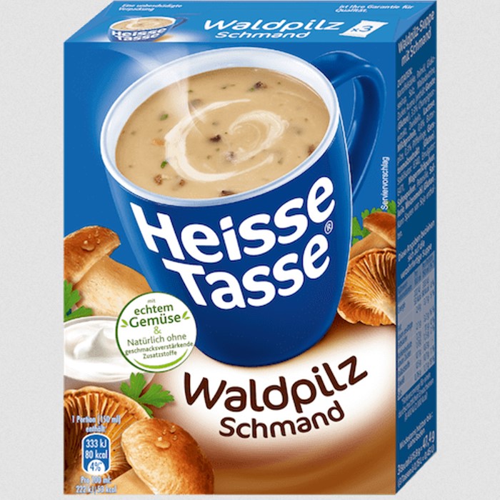 Erasco Heisse Tasse Waldpilz Schmand Creme Suppe