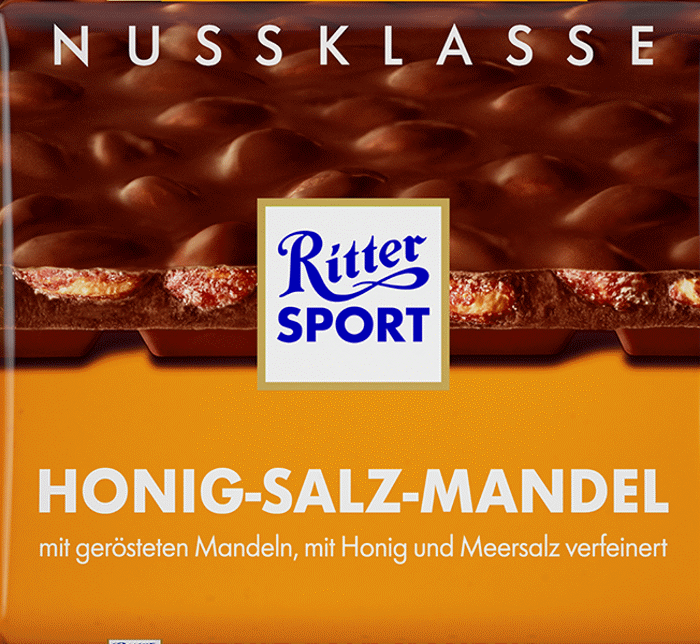 Ritter Sport Nussklasse Schokolade Honig Salz Mandel 100g