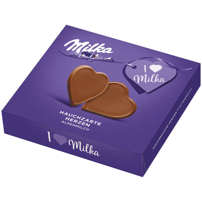 Milka I Love Milka Hauchzarte Herzen Alpenmilch Schokolade Pralinen 130g