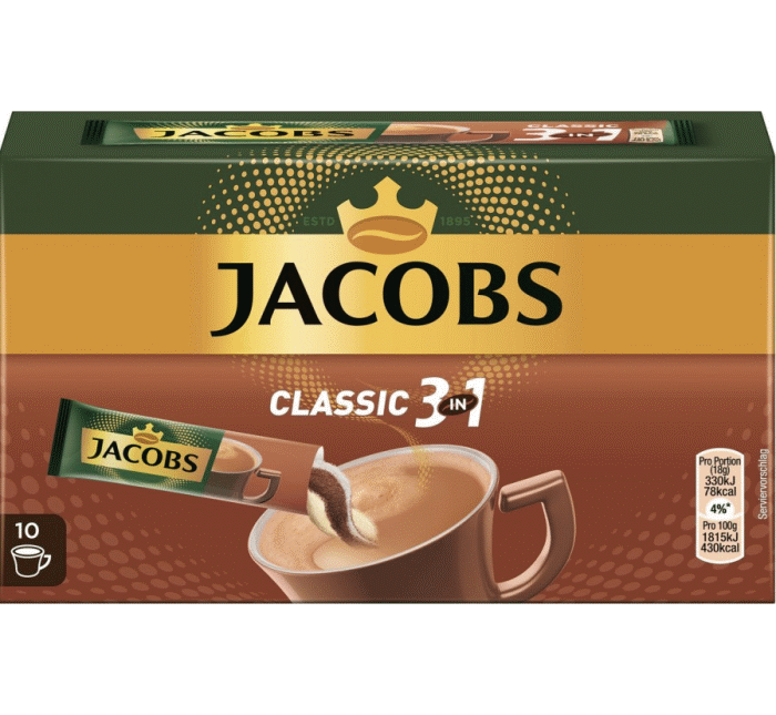 Jacobs Classic 3 in 1 Instant Kaffee Sticks 10 x 18g