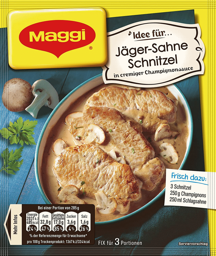 Maggi Fix für Jäger Sahne Schnitzel 27g