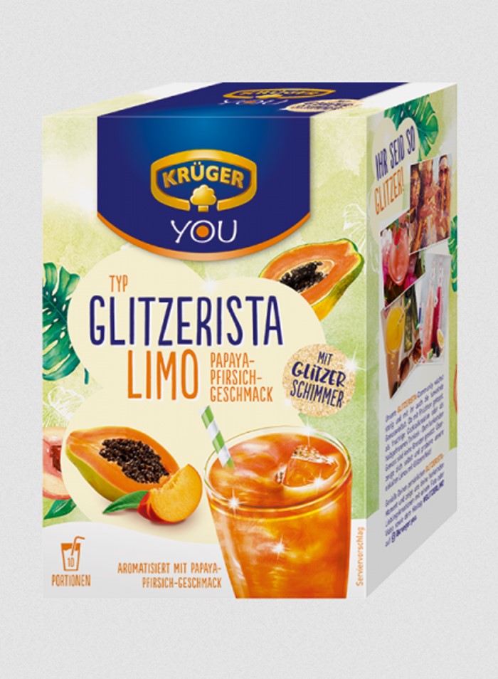 KRÜGER YOU Glitzerista Limonade Papaya-Pfirsich 200g