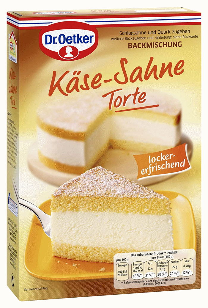 Dr. Oetker Käse-Sahne-Torte Kuchen-Backmischung
