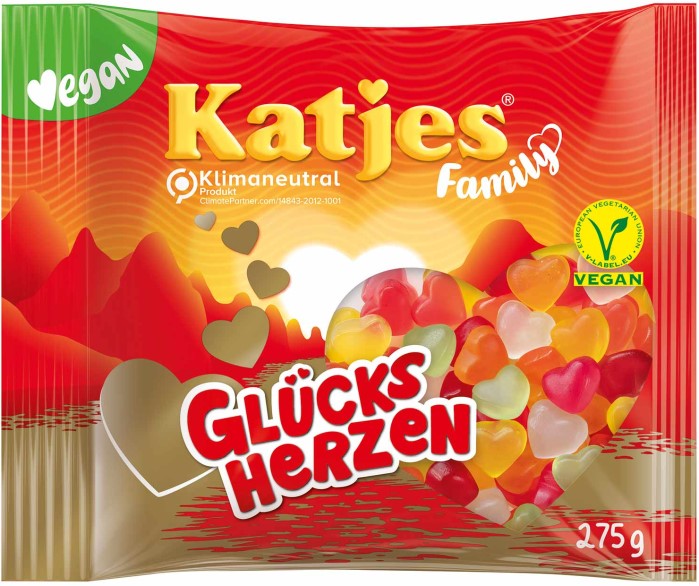 Katjes Family Glücks-Herzen veganes Fruchtgummi 250g / 9.7oz