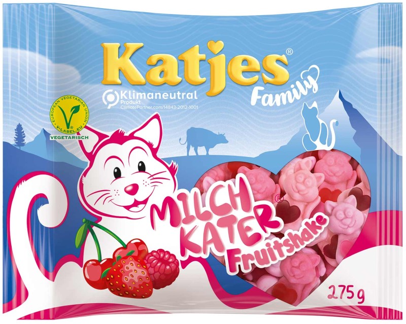 Katjes Family Milchkater Fruitshake Fruchtgummi mit Schaumzucker 250g / 9.7oz