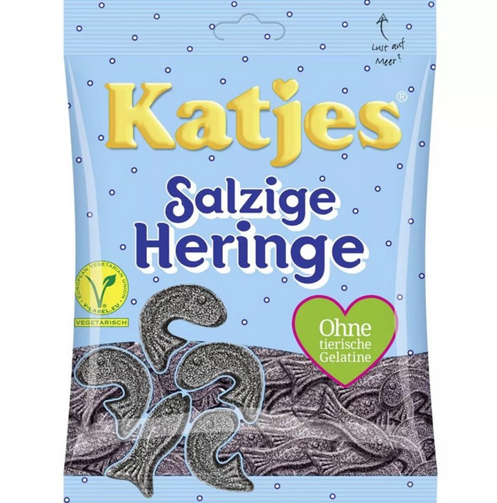 Katjes Salzige Heringe aus salziger veganer Lakritz 175g