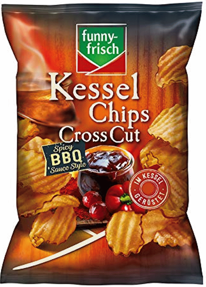 funny-frisch Kessel Chips Spicy BBQ Sauce Style 120g