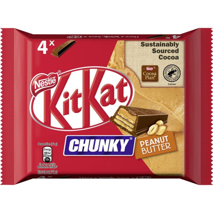 Sudan Thicken Ørken Nestlé KitKat Chunky Peanut Butter Wafer Chocolate Bar 168g / 5.92 oz NET.  WT. – Brands of Germany