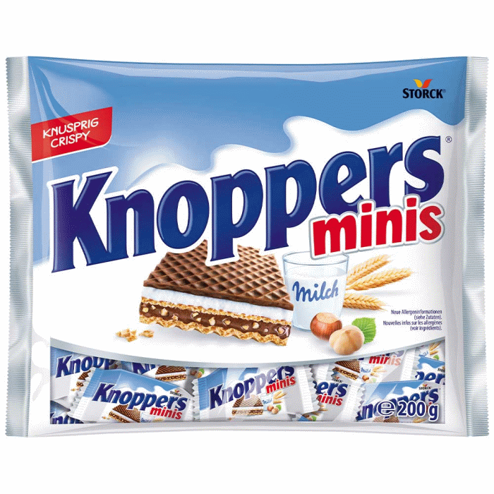 Storck Knoppers Minis Milch-Haselnuss-Waffeln 200g