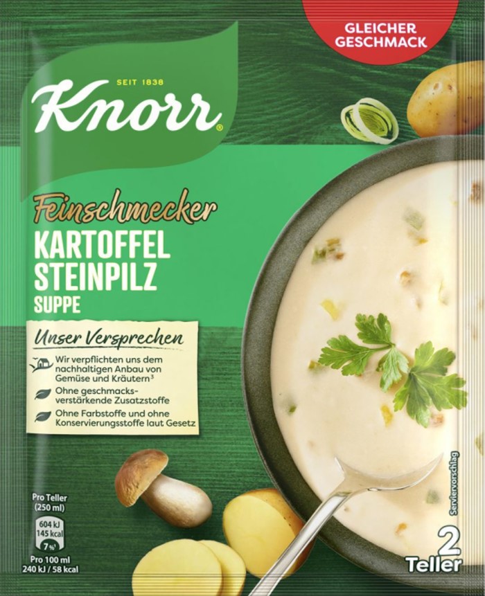 Knorr Feinschmecker Kartoffel-Steinpilz Suppe
