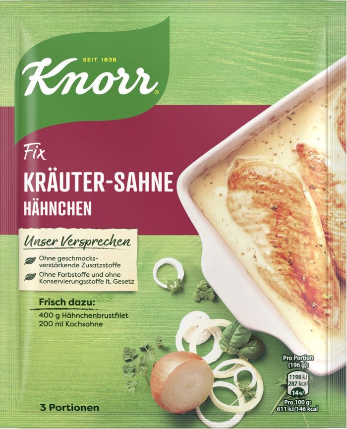 Knorr Fix für Kräuter-Sahne Hähnchen 28g / 0.98 oz. NET. WT.