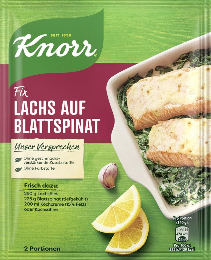 Knorr Fix für Lachs auf Blattspinat 28g / 0.98 oz. NET. WT.