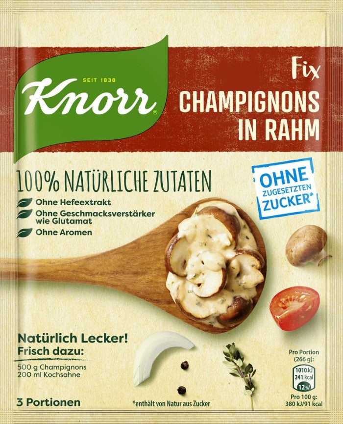 Knorr Fix Natürlich Lecker! Für Champignons in Rahm 30g / 1.05oz