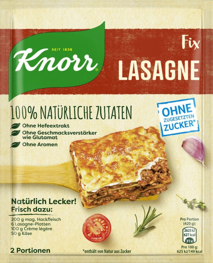 Knorr Fix Natürlich Lecker! Für Lasagne 43g / 1.51oz