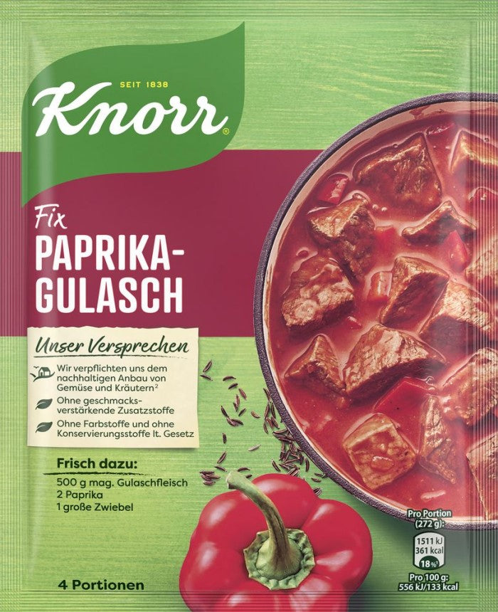 Knorr Fix für Paprika-Gulasch Ungarische Art 48g / 1.69 oz. NET. WT.