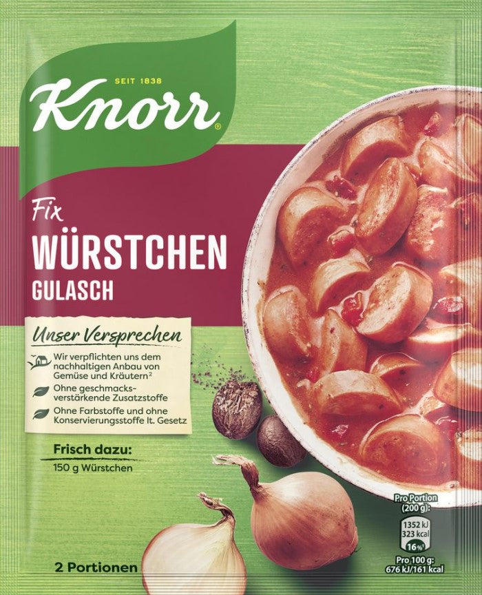 Knorr Fix für Würstchen Gulasch 29g / 1.02 oz NET. WT.