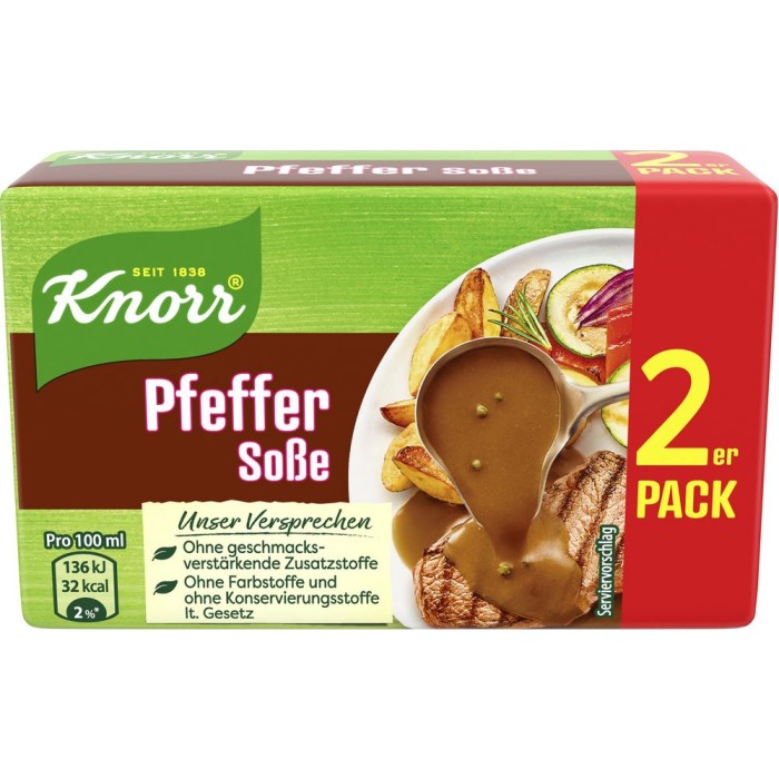 Knorr Pfeffer Soße im 2er Pack ergibt 2 mal 250ml