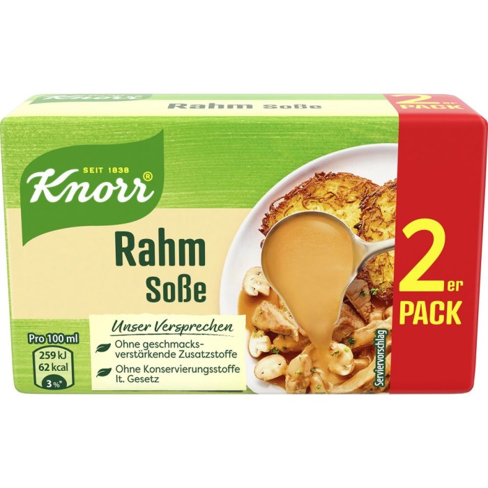 Knorr Rahm Soße im 2er Pack ergibt 2 mal 250ml