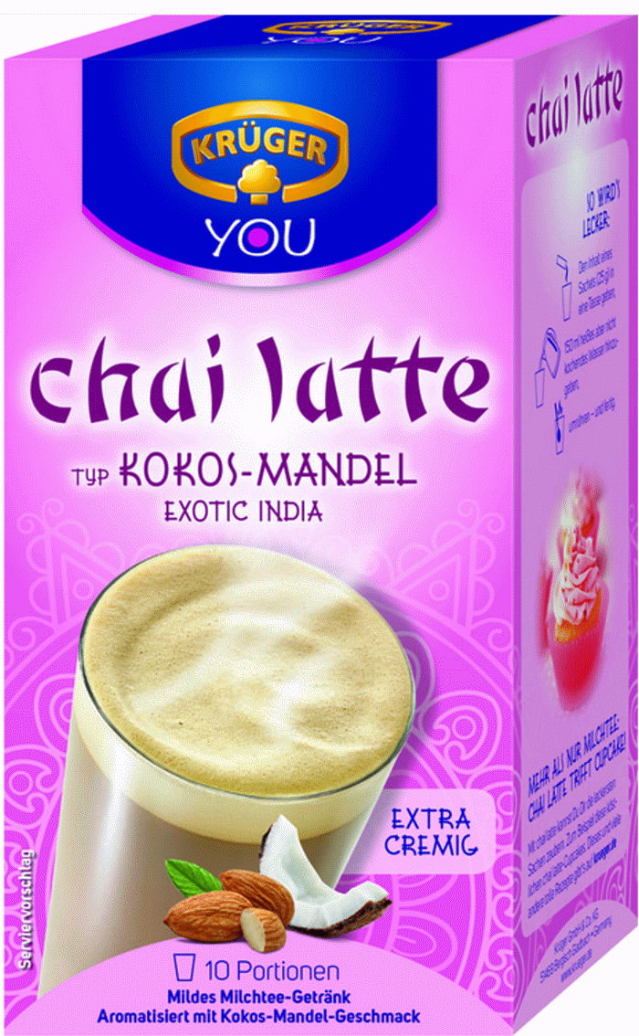 Krüger Chai Latte Instant Milch-Tee-Getränk Typ Kokos Mandel 250g