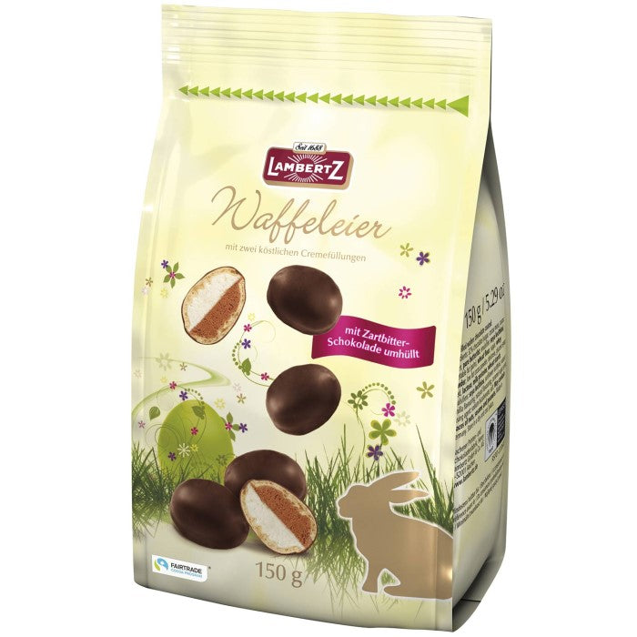 Lambertz Waffeleier Zartbitter vollschokoliert doppelt gefüllt 150g / 5,29 oz