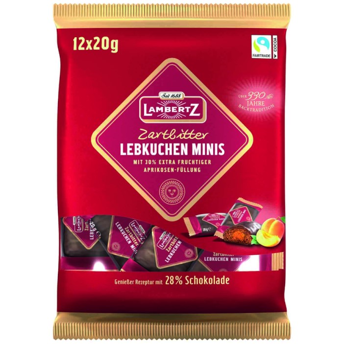 Lambertz gefüllte Lebkuchen Minis Zartbitter Weihnachtsgebäck 240g