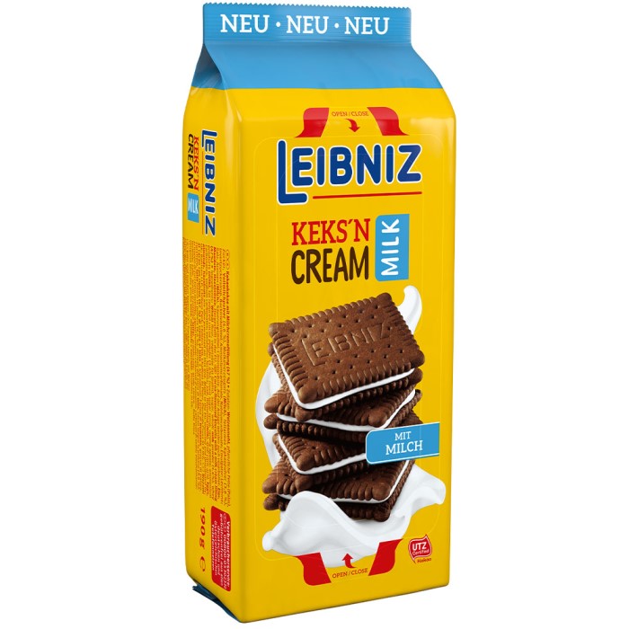 LEIBNIZ Keks´n Cream Milk Kakaokekse mit Milchcremefüllung 190g