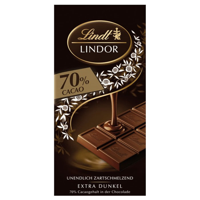 Lindt Lindor 70% Cacao Extra Dunkel Schokoladen Tafel 100g / 3.52oz