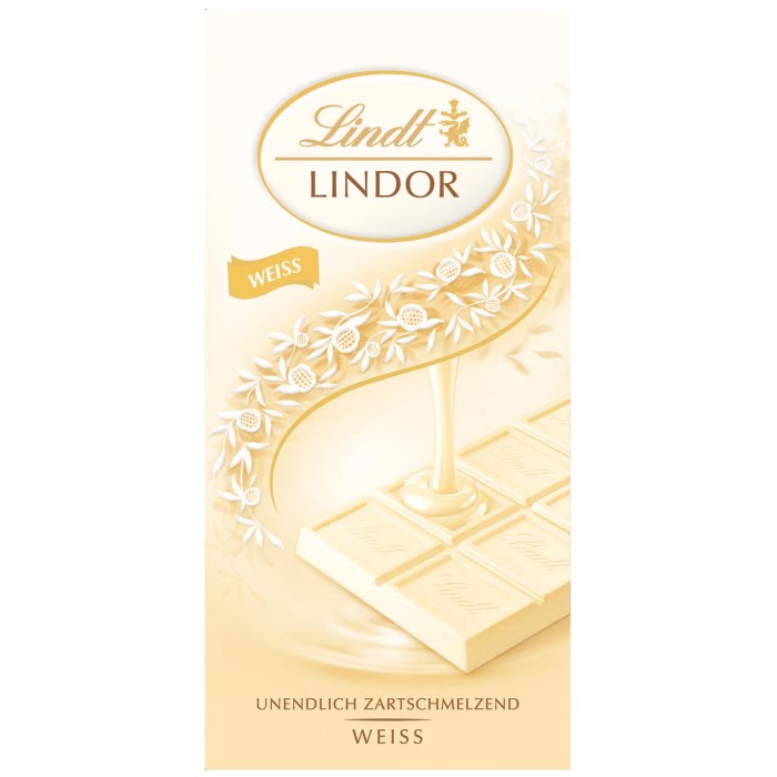 Lindt Lindor Weiße Schokoladen Tafel 100g / 3.52oz