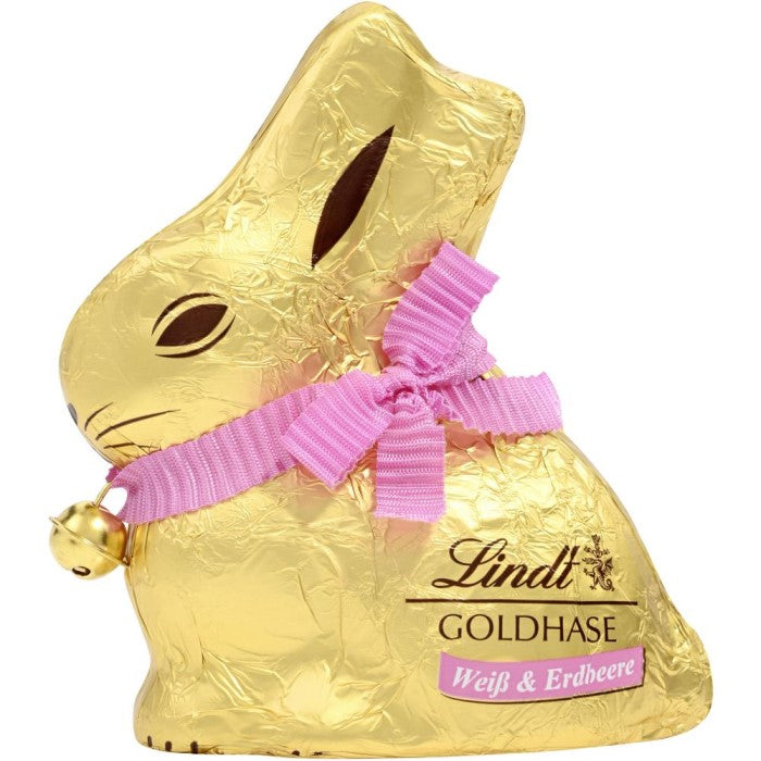 Lindt Goldhase Weiße Schokolade & Erdbeere Ostern 100g / 3.52 oz