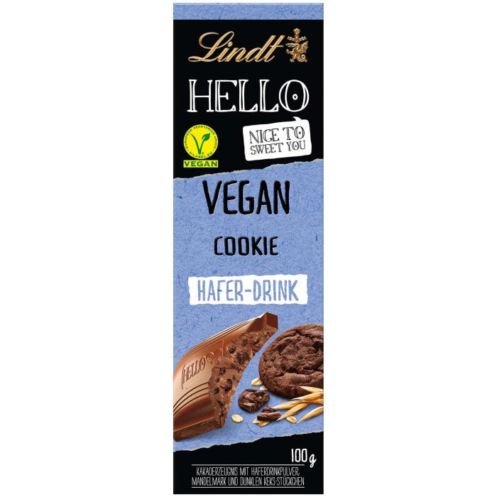 Lindt HELLO Vegan Haferdrink Schokolade Cookie 100g / 3.52 oz
