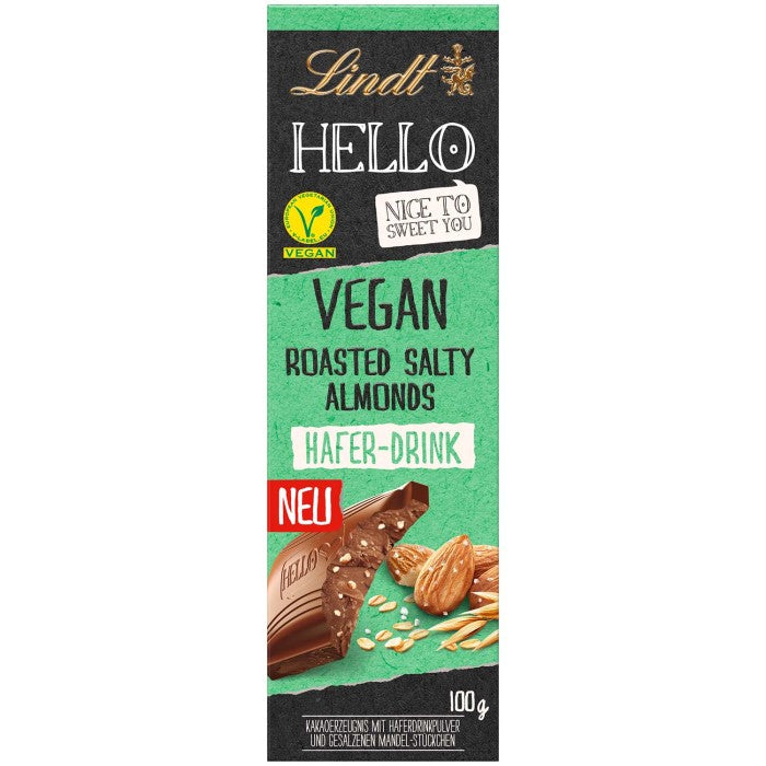 Lindt HELLO Vegan Haferdrink Schokolade Roasted Salty Almonds 100g / 3.52 oz