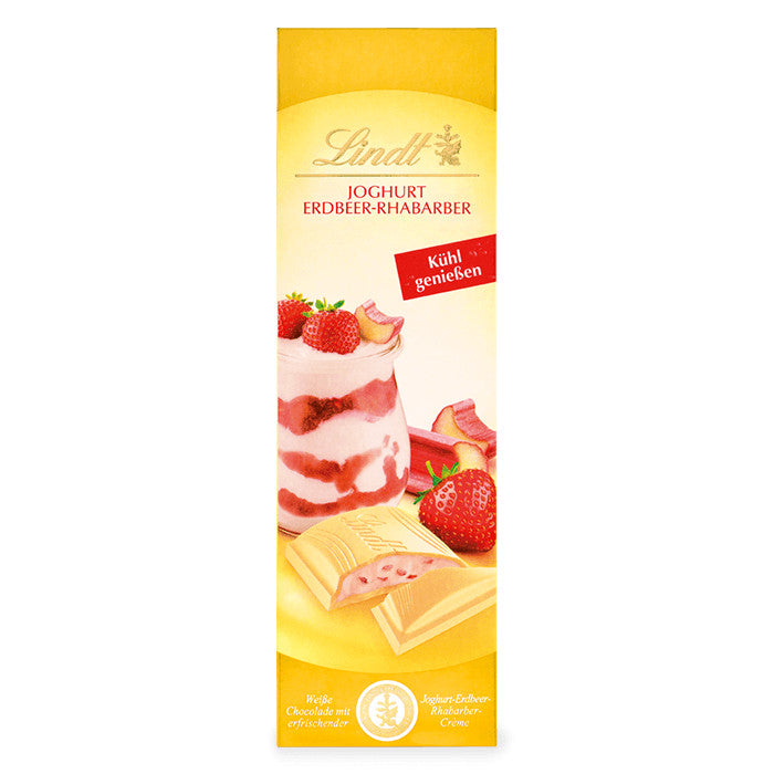 Lindt Joghurt Erdbeere Rhabarber Weiße Schokoladen Tafel 100g / 3.52oz
