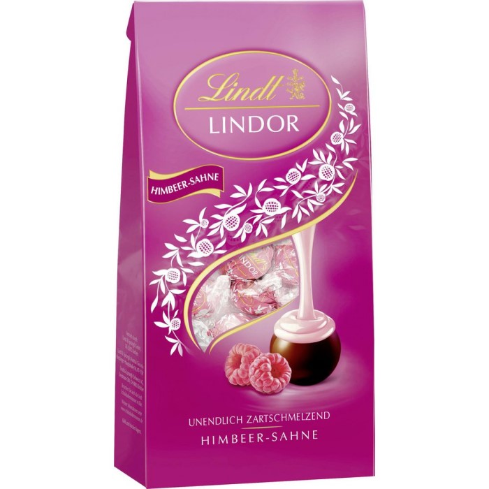 Lindt Lindor Schokoladen Kugeln Himbeer-Sahne 137g / 4.83oz Lindt Lindor Schokoladen Kugeln Himbeer-Sahne 137g / 4.83oz