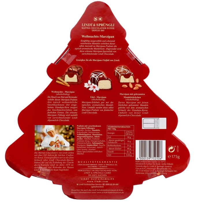 Lindt Weihnachts-Marzipan Spezialitäten 175g