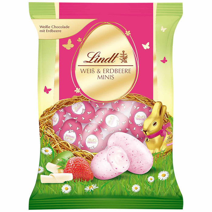 Lindt Weiße Schokolade & Erdbeere Mini Eier 100g / 3.52 oz