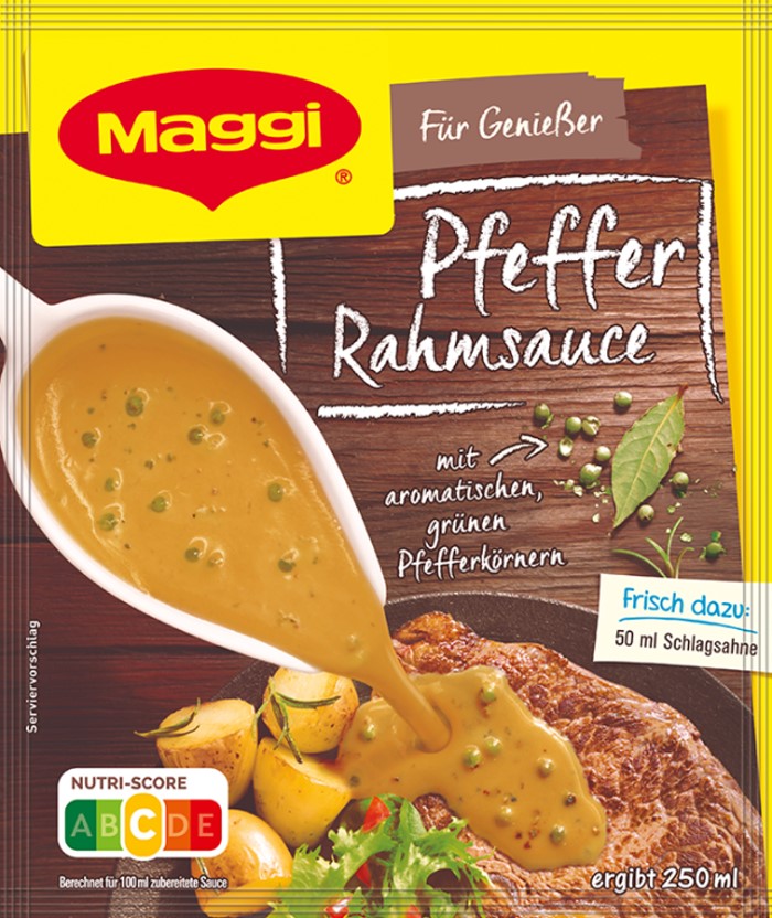 Maggi Für Genießer Pfeffer Rahm Sauce ergibt 250ml / 8.45 fl.oz.