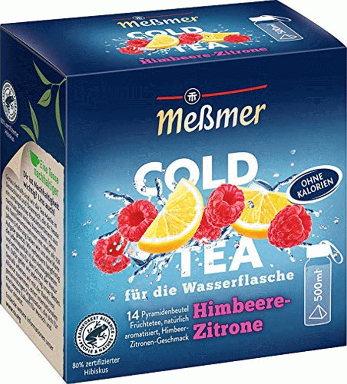 Meßmer Cold Tea Himbeere Zitrone 14 Pyramidenbeutel