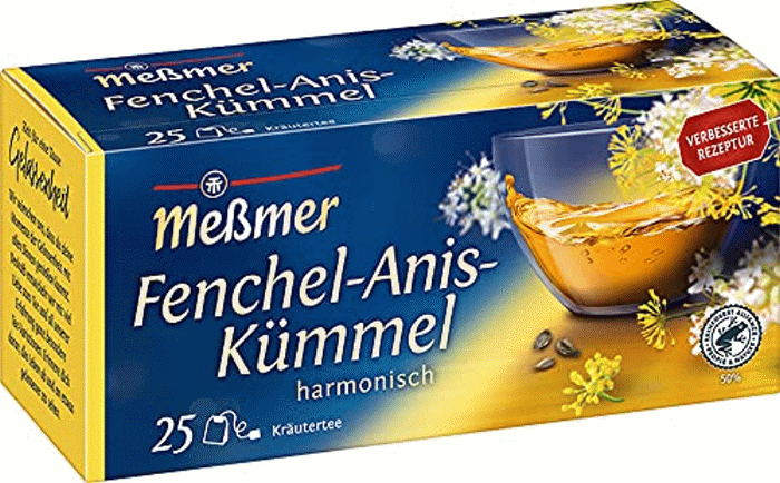 Meßmer Kräutertee Fenchel Anis Kümmel 25 einzeln verpackte Teebeutel