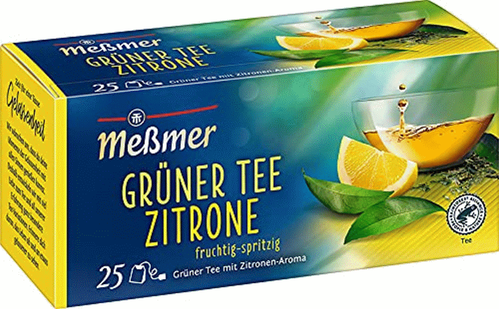 Meßmer Grüner Tee Zitrone 25 einzeln verpackte Teebeutel