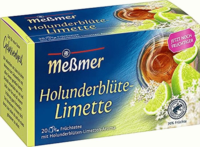 Meßmer Früchtetee Holunderblüte Limette 20 Teebeutel