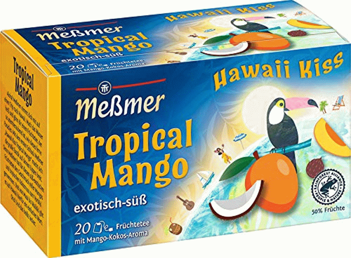 Meßmer Ländertee Hawaii Kiss Tropical Mango 20 Teebeutel