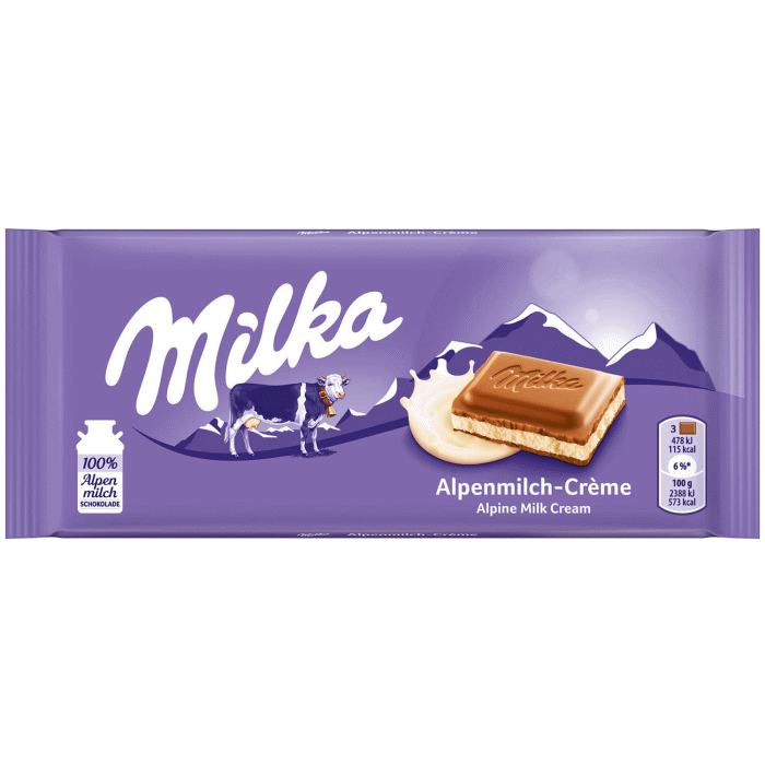 Milka Alpenmilch Creme Schokolade 100g / 3.53 oz