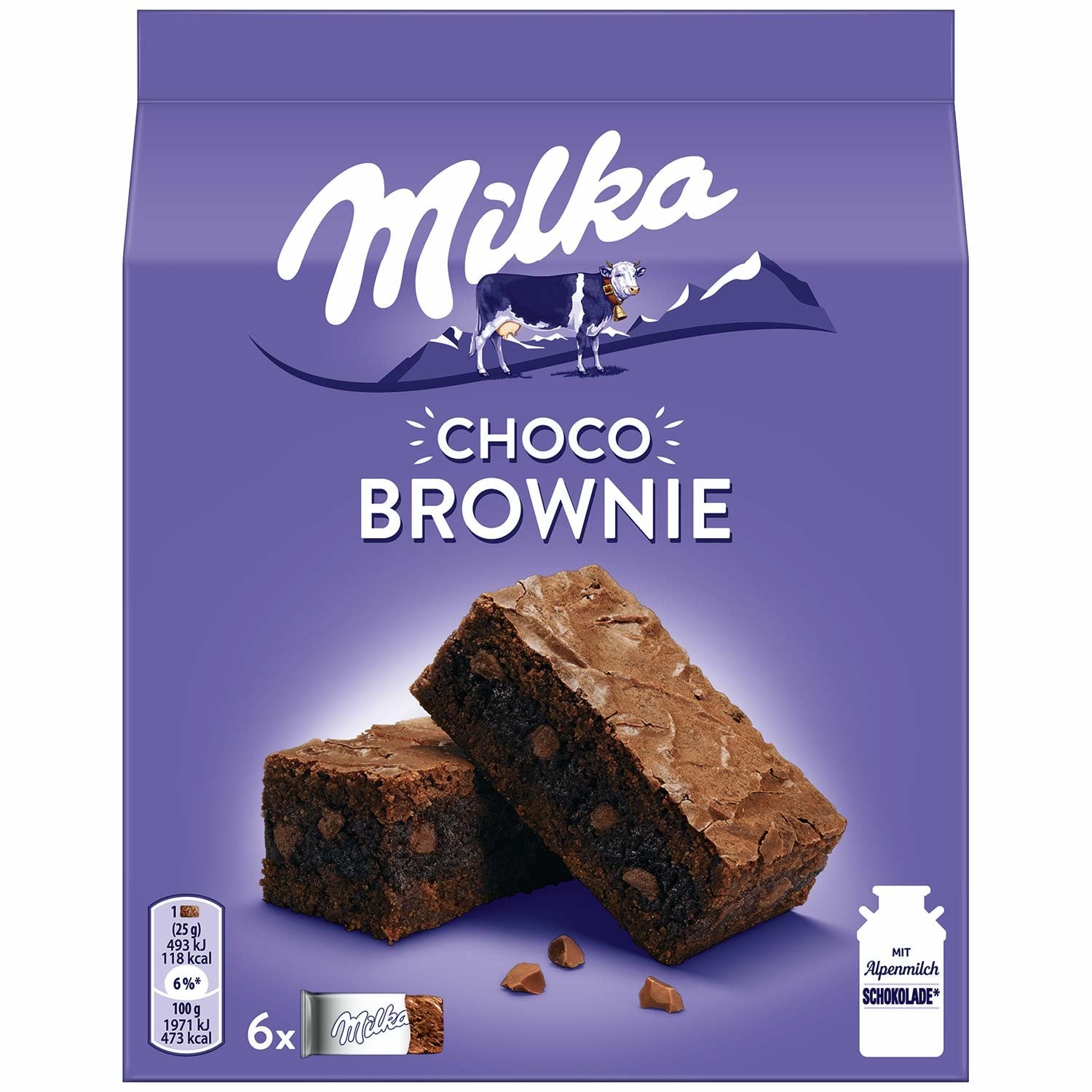 Milka Choco Brownie 6 kleine Kuchen mit Alpenmilchschokolade 150g / 5.29 oz
