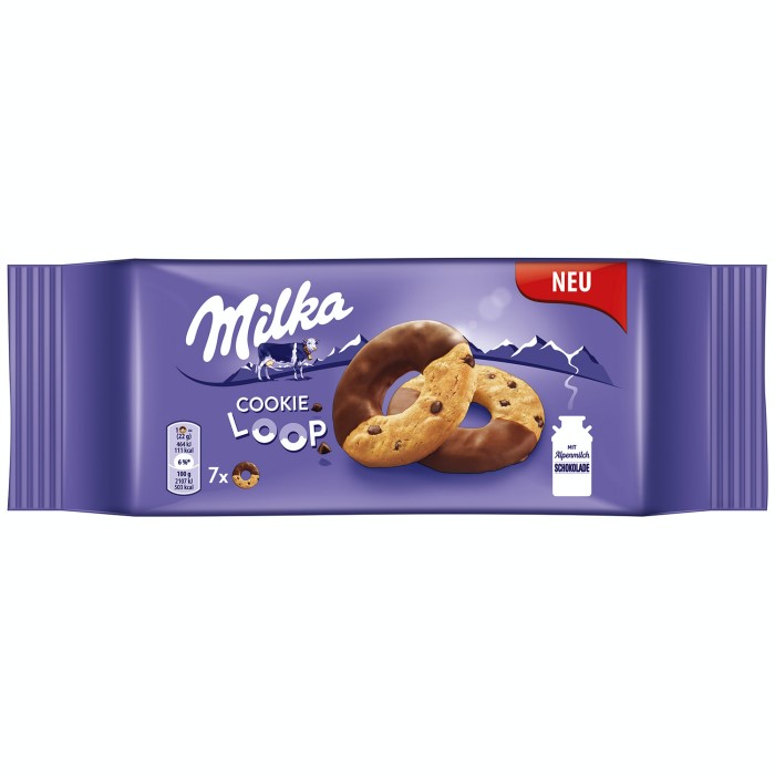 Milka Cookie Loop Kekse mit Alpenmilchschokolade 154g